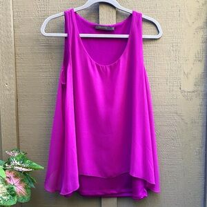 Vibrant Fuchsia Lined A-line Swing Top. Women’s Size Medium, Excellent Condition